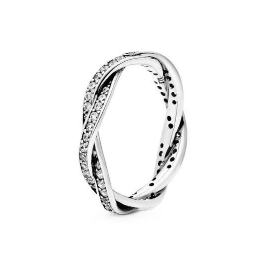 Image de Bague Femme Pandora SPARKLING TWISTED LINES - RING - SIZE 52, un produit de qualité par Rue des Bijoux