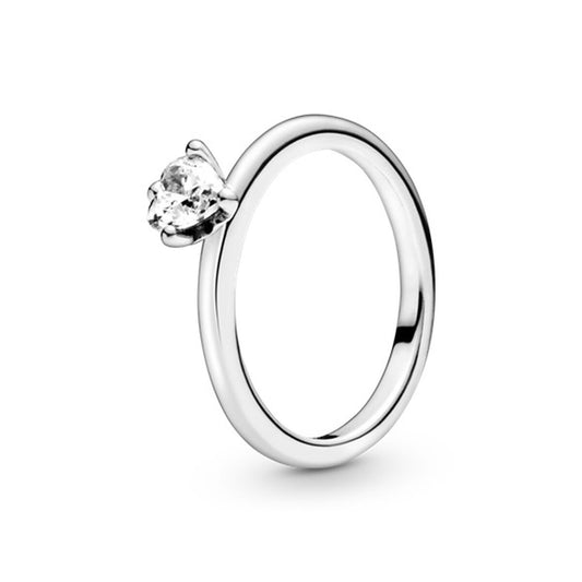 Image de Bague Femme Pandora CLEAR HEART SOLITAIRE - RING - SIZE 48, un produit de qualité par Rue des Bijoux