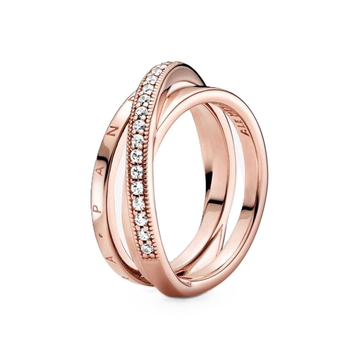 Image de Bague Femme Pandora CROSSOVER PAVE TRIPLE BAND - RING - SIZE 54, un produit de qualité par Rue des Bijoux