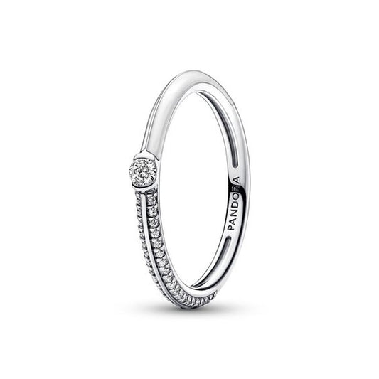 Image de Bague Femme Pandora PAVE & WHITE DUAL - RING - SIZE 56, un produit de qualité par Rue des Bijoux