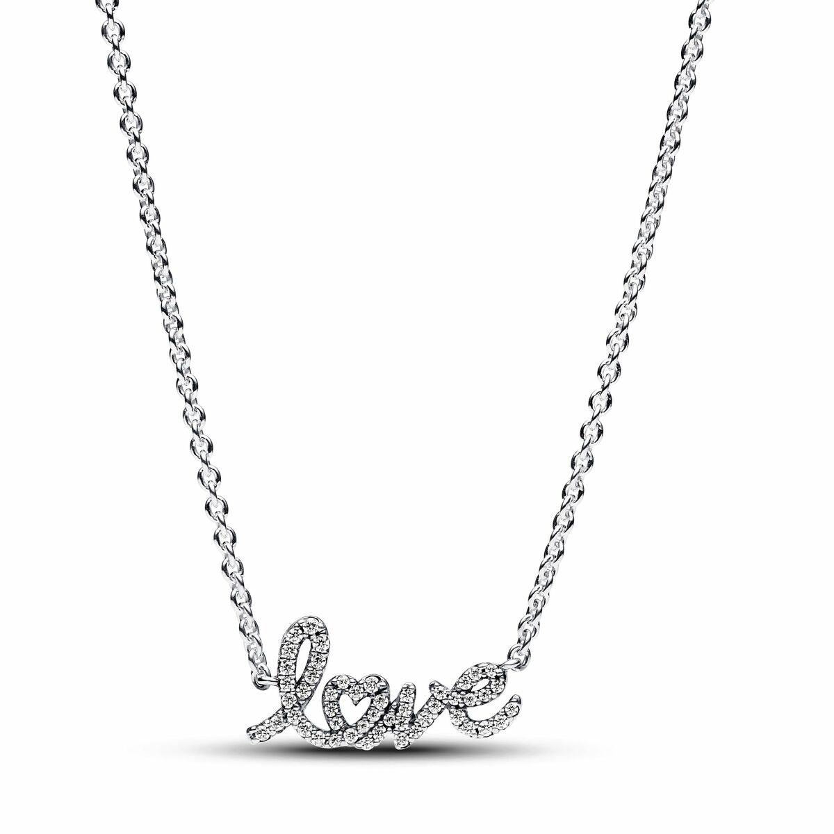 Image de Collier Chaîne Love en Lettres Cursives Scintillant, un produit de qualité par Rue des Bijoux