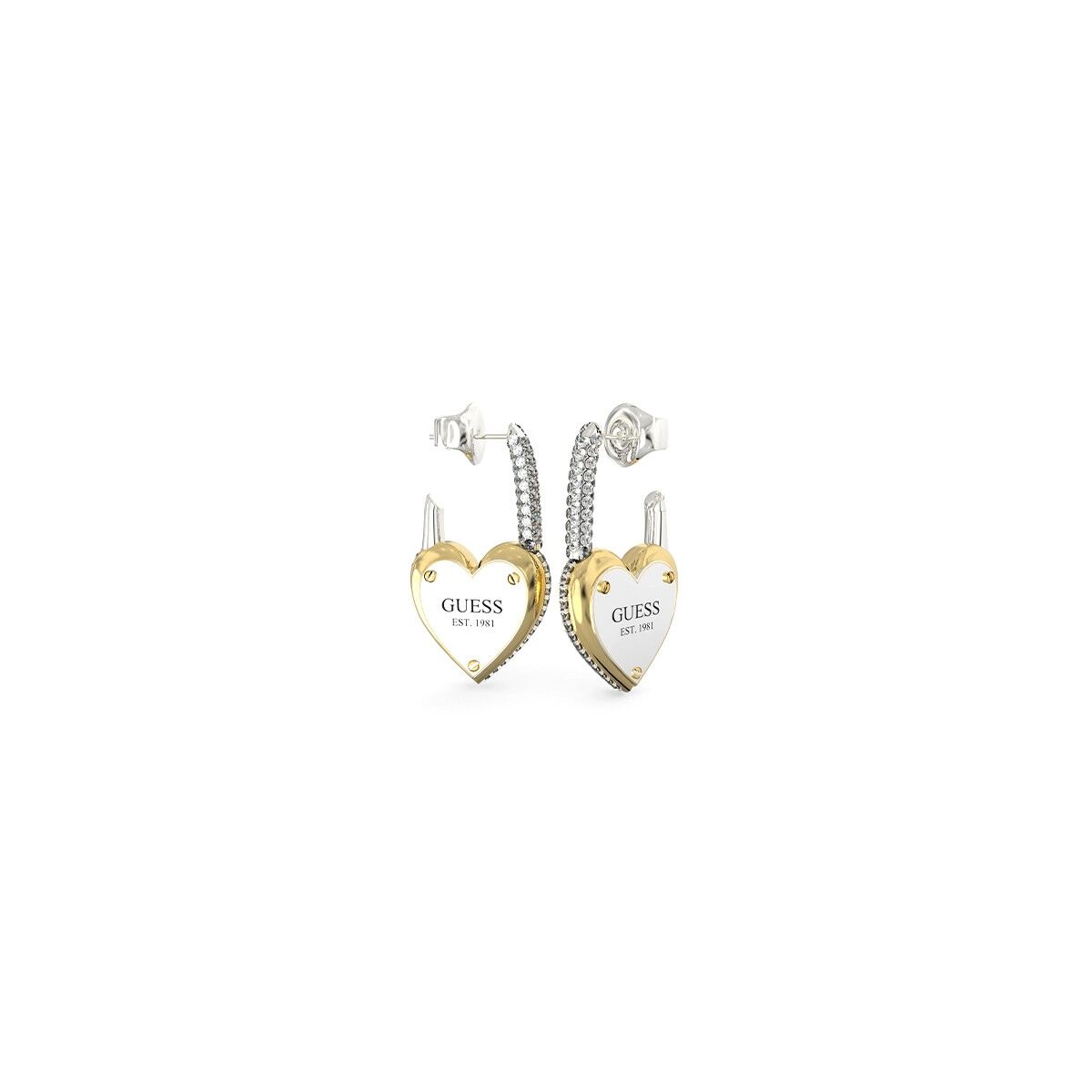 Image de Boucles d´oreilles Femme Guess JUBE04203JWYGRHT-U, disponible chez Rue des Bijoux, parfaite pour un look élégant et sophistiqué.