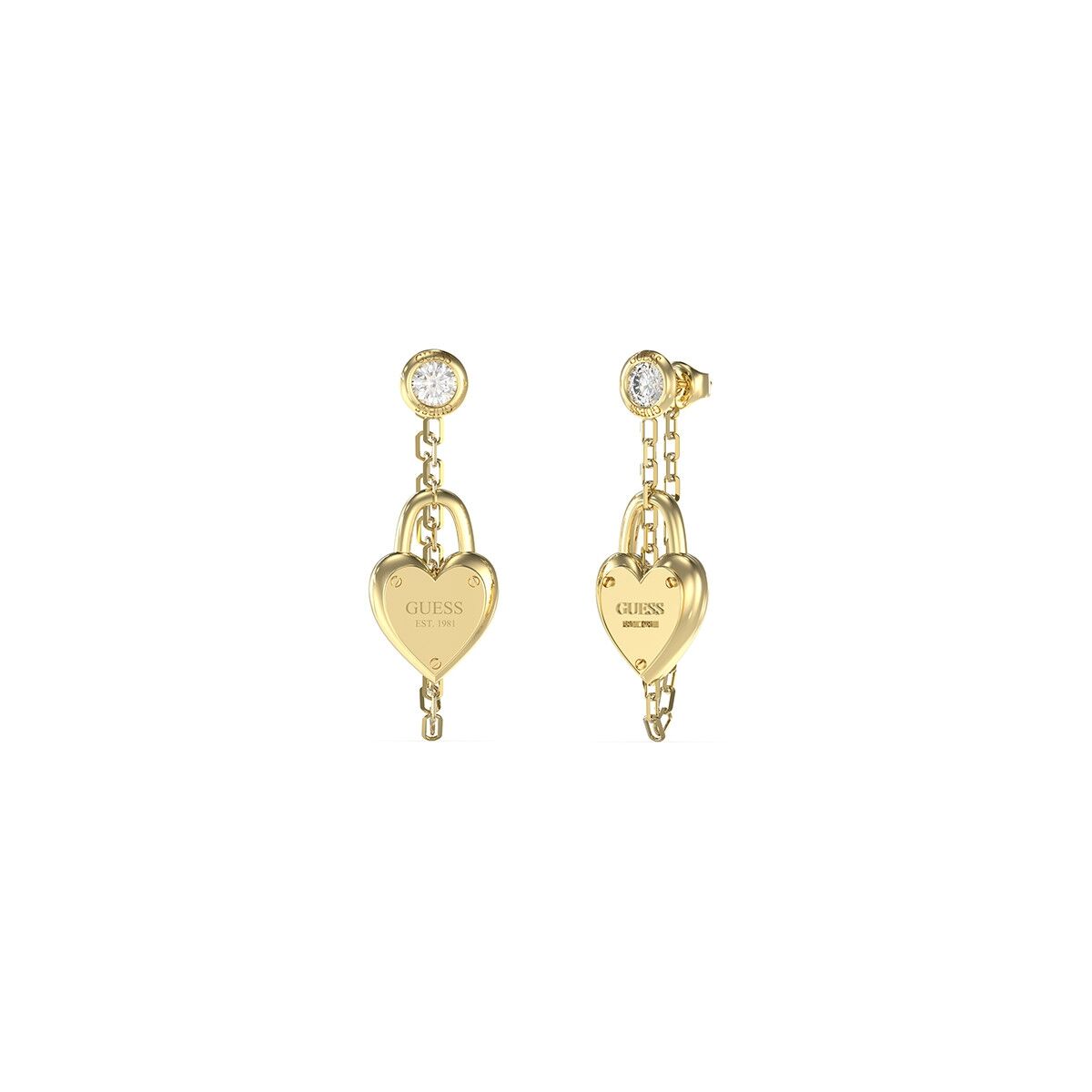 Image de Boucles d´oreilles Femme Guess JUBE04212JWYGT-U, disponible chez Rue des Bijoux, parfaite pour un look élégant et sophistiqué.