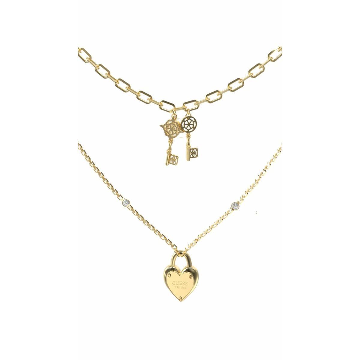 Image de Collier Femme Guess JUBN04216JWYGT-U, disponible chez Rue des Bijoux, parfaite pour un look élégant et sophistiqué.