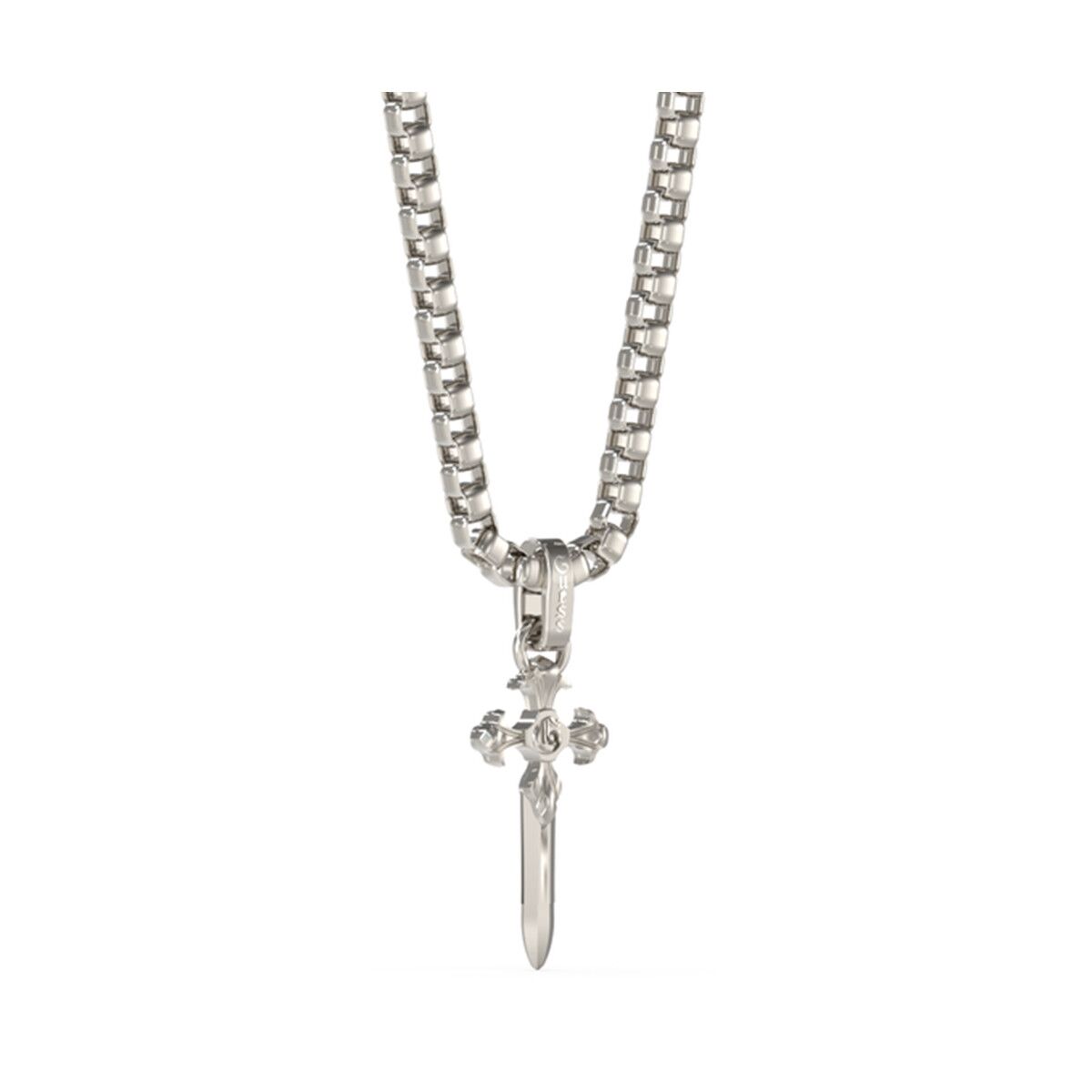 Image de Collier Homme Guess JUMN04024JWSTT-U Croix, disponible chez Rue des Bijoux, parfaite pour un look élégant et sophistiqué.