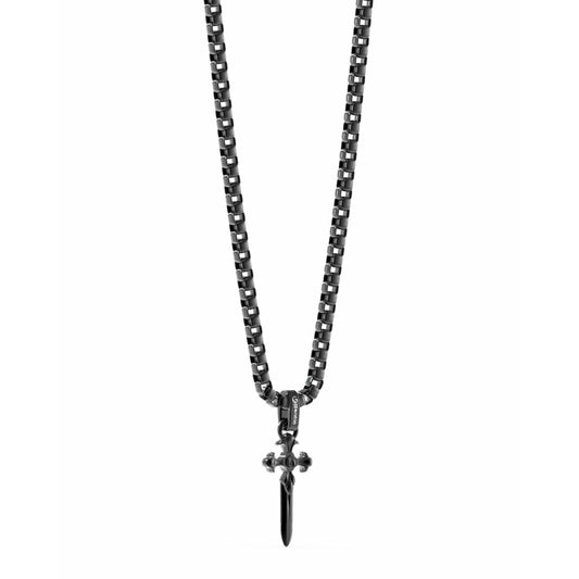 Image de Collier Homme Guess JUMN04024JWBKT-U Croix, disponible chez Rue des Bijoux, parfaite pour un look élégant et sophistiqué.