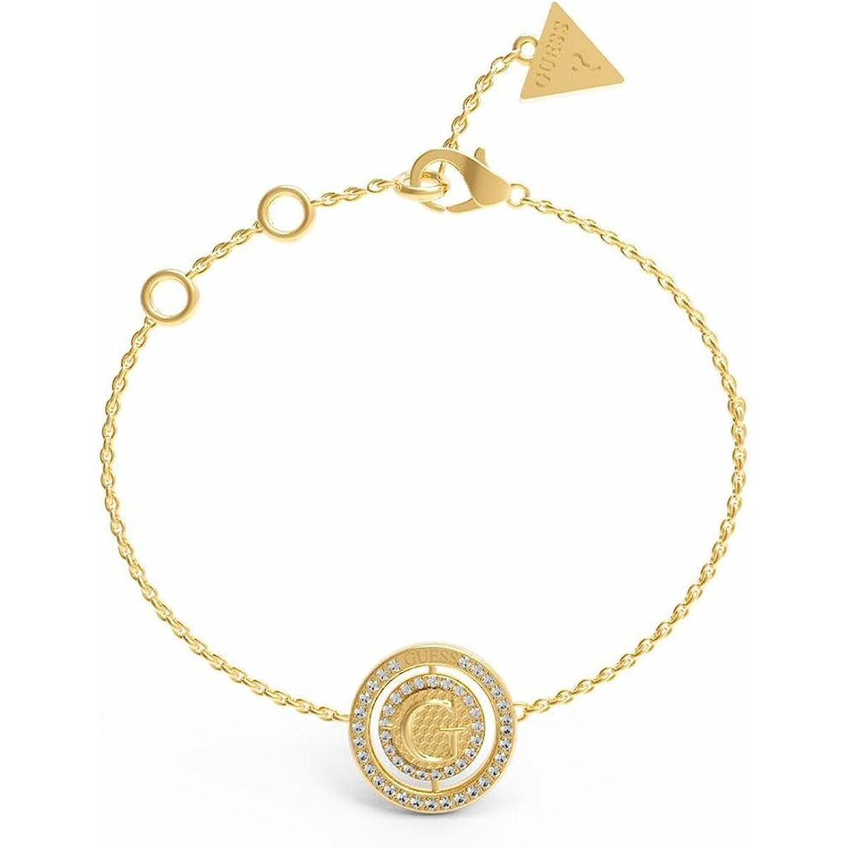 Image de Bracelet Femme Guess JUBB02257JWYGS	 Doré, disponible chez Rue des Bijoux, parfaite pour un look élégant et sophistiqué.