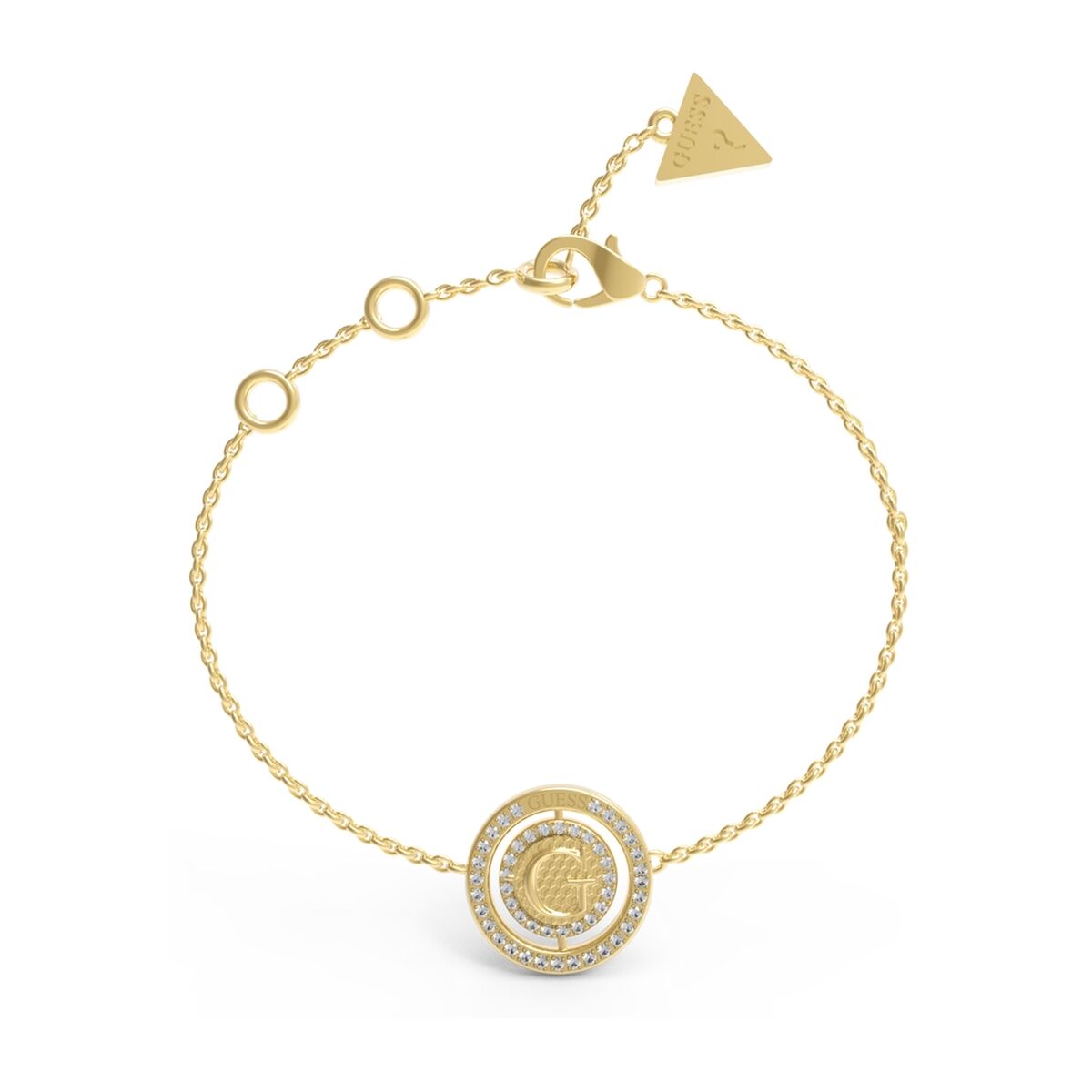 Image de Bracelet Femme Guess JUBB02257JWYGS	 Doré, disponible chez Rue des Bijoux, parfaite pour un look élégant et sophistiqué.