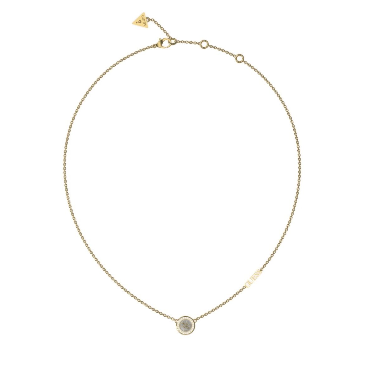 Image de Collier Femme Guess JUBN03119JWYGWHT-U, disponible chez Rue des Bijoux, parfaite pour un look élégant et sophistiqué.