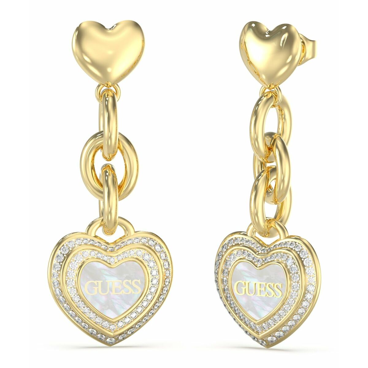 Image de Boucles d´oreilles Femme Guess JUBE04024JWYGWHT-U, disponible chez Rue des Bijoux, parfaite pour un look élégant et sophistiqué.