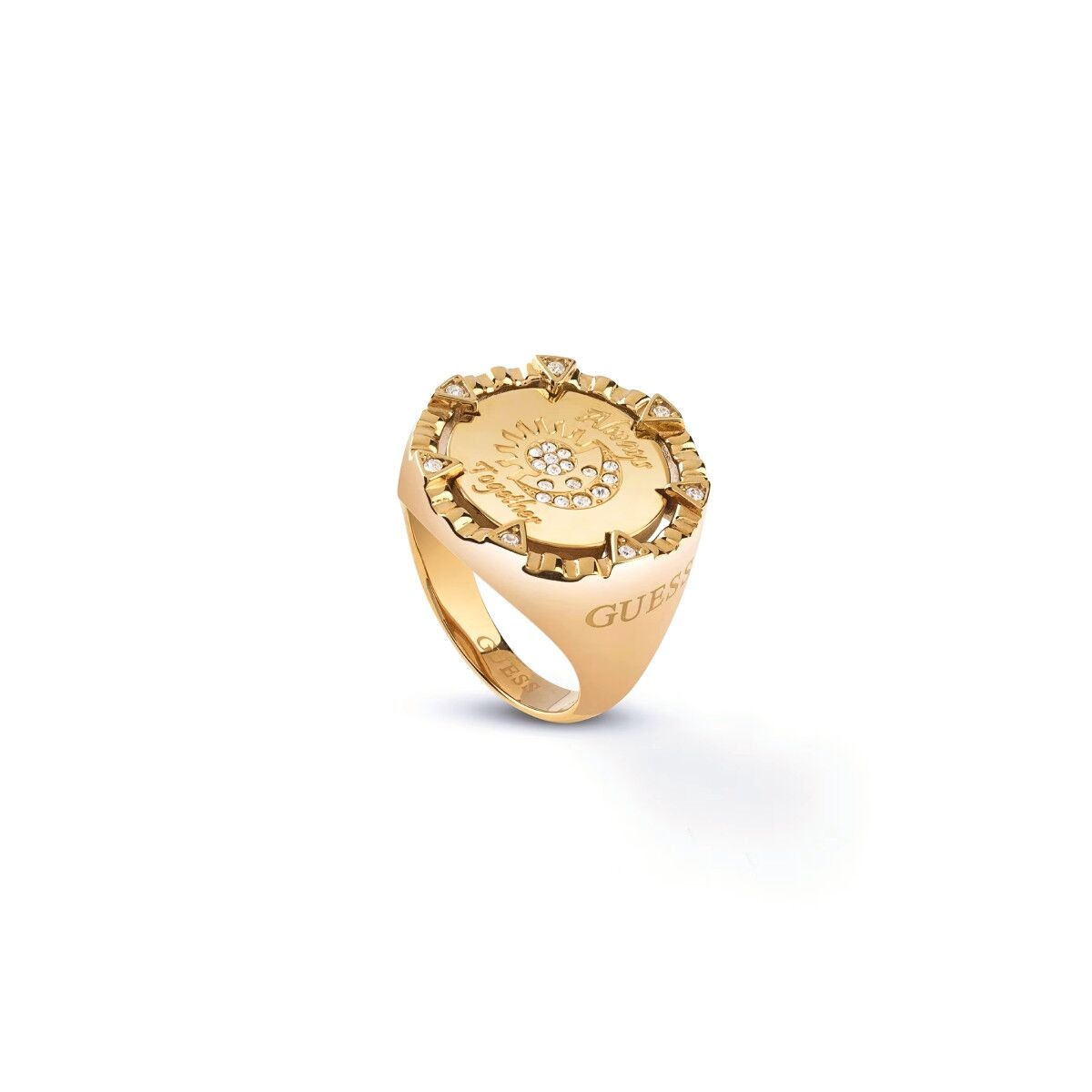 Image de Bague Femme Guess JUBR04049JWYG52 12, disponible chez Rue des Bijoux, parfaite pour un look élégant et sophistiqué.