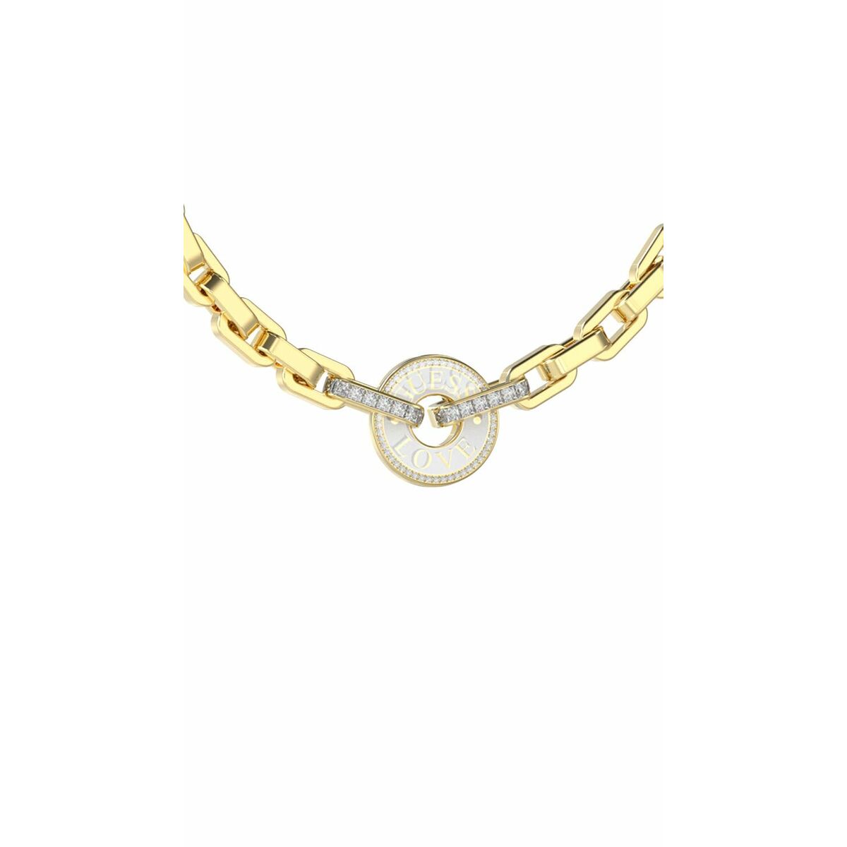 Image de Collier Femme Guess JUBN04074JWYGWHT-U, disponible chez Rue des Bijoux, parfaite pour un look élégant et sophistiqué.