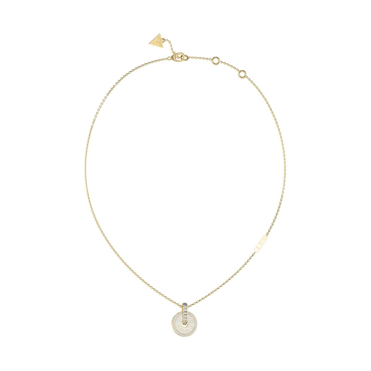 Image de Collier Femme Guess JUBN04077JWYGWHT-U, disponible chez Rue des Bijoux, parfaite pour un look élégant et sophistiqué.