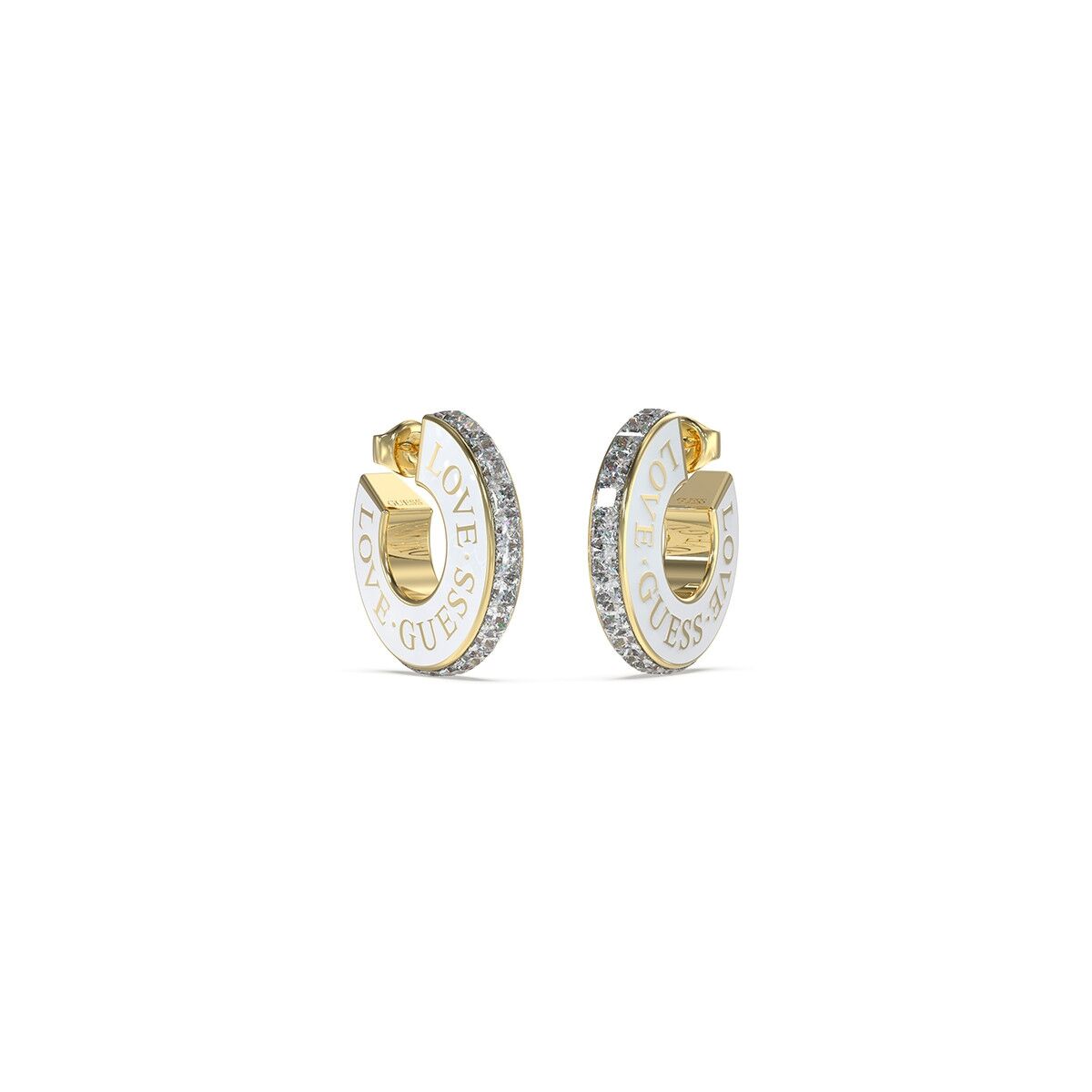 Image de Boucles d´oreilles Femme Guess JUBE04083JWYGWHT-U, disponible chez Rue des Bijoux, parfaite pour un look élégant et sophistiqué.