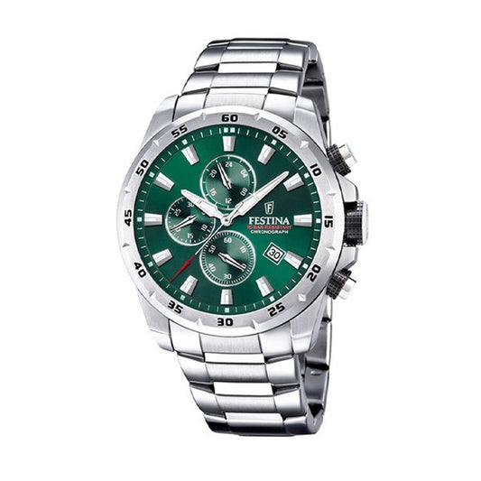 Image représentant Montre Homme Festina F20463/3 Vert Argenté, une création élégante disponible chez Rue des Bijoux.