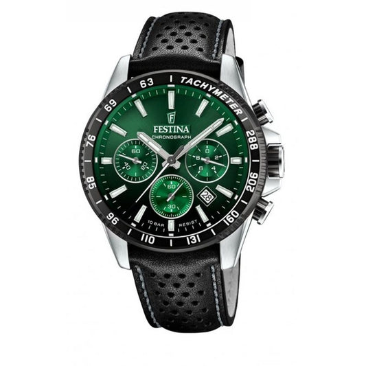 Image représentant Montre Homme Festina F20561/5 Noir Vert, une création élégante disponible chez Rue des Bijoux.