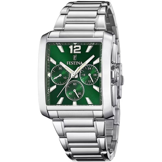 Image représentant Montre Homme Festina F20635/3 Vert Argenté, une création élégante disponible chez Rue des Bijoux.