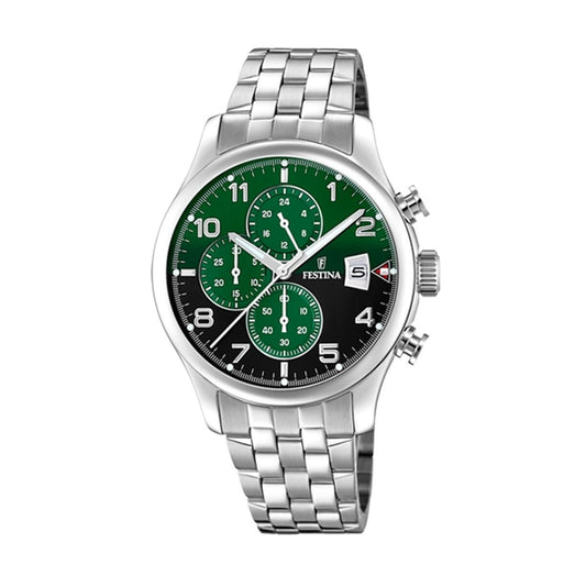 Image représentant Montre Homme Festina F20374/7 Vert Argenté, une création élégante disponible chez Rue des Bijoux.