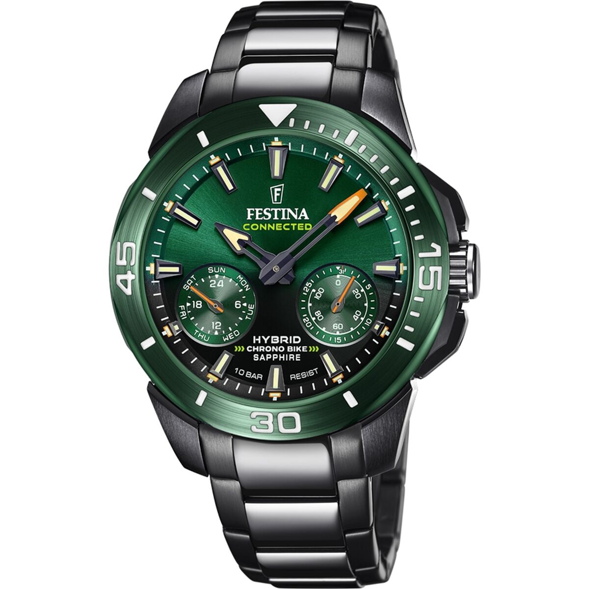 Image représentant Montre Homme Festina F20646/1 Noir Vert, une création élégante disponible chez Rue des Bijoux.