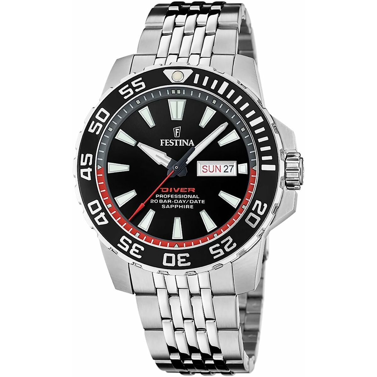 Image représentant Montre Homme Festina F20661/3 Noir Argenté, une création élégante disponible chez Rue des Bijoux.