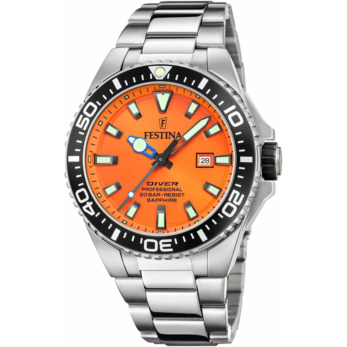 Image représentant Montre Homme Festina F20663/4 Orange Argenté, une création élégante disponible chez Rue des Bijoux.