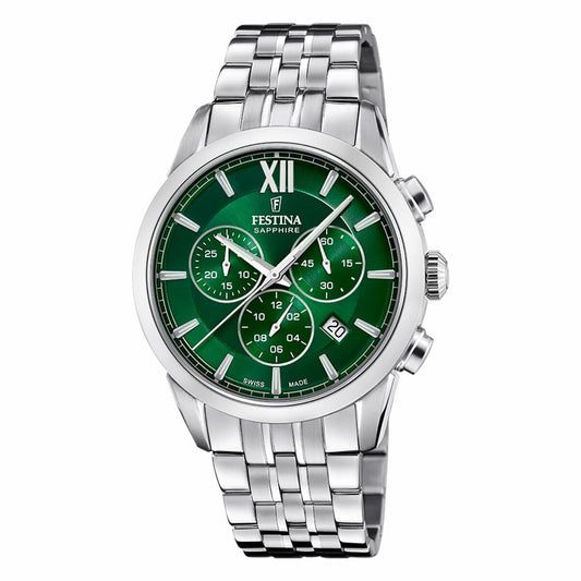 Image représentant Montre Homme Festina F20040/3 Vert Argenté, une création élégante disponible chez Rue des Bijoux.