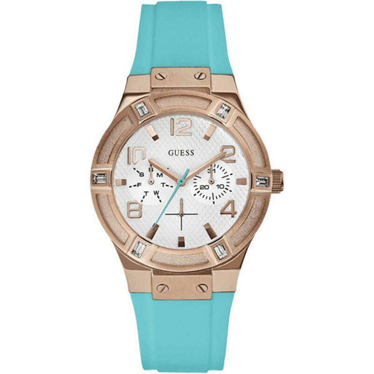 Image de Montre Femme Guess W0564L3 (Ø 39 mm), disponible chez Rue des Bijoux, parfaite pour un look élégant et sophistiqué.