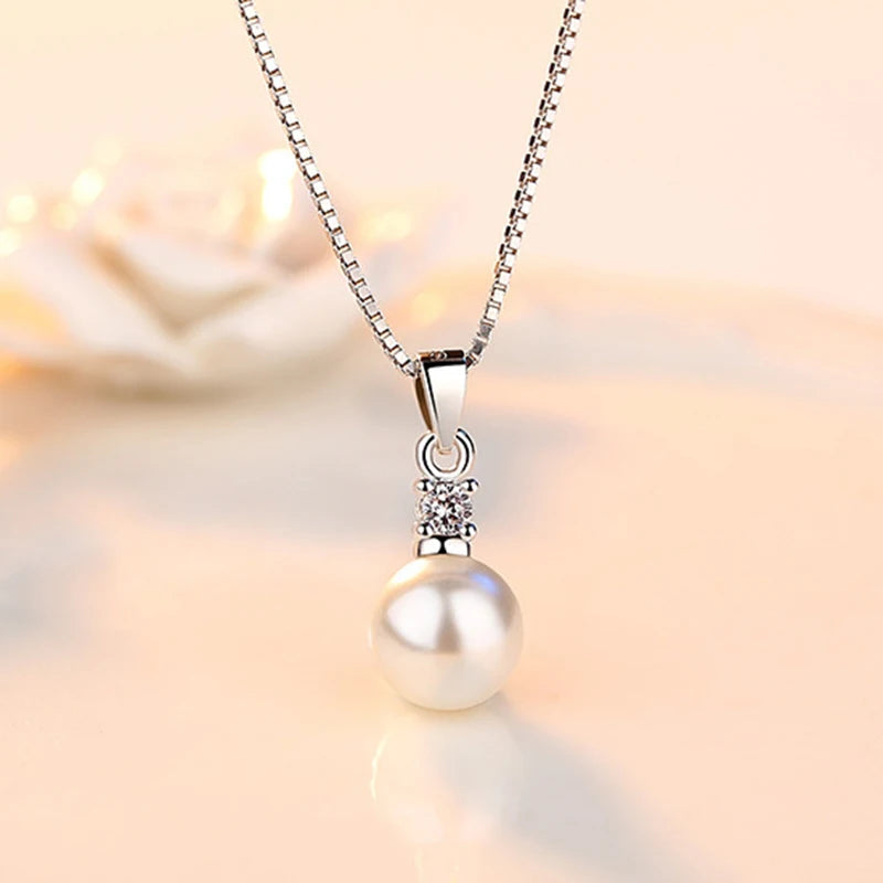 collier perle blanche an argent