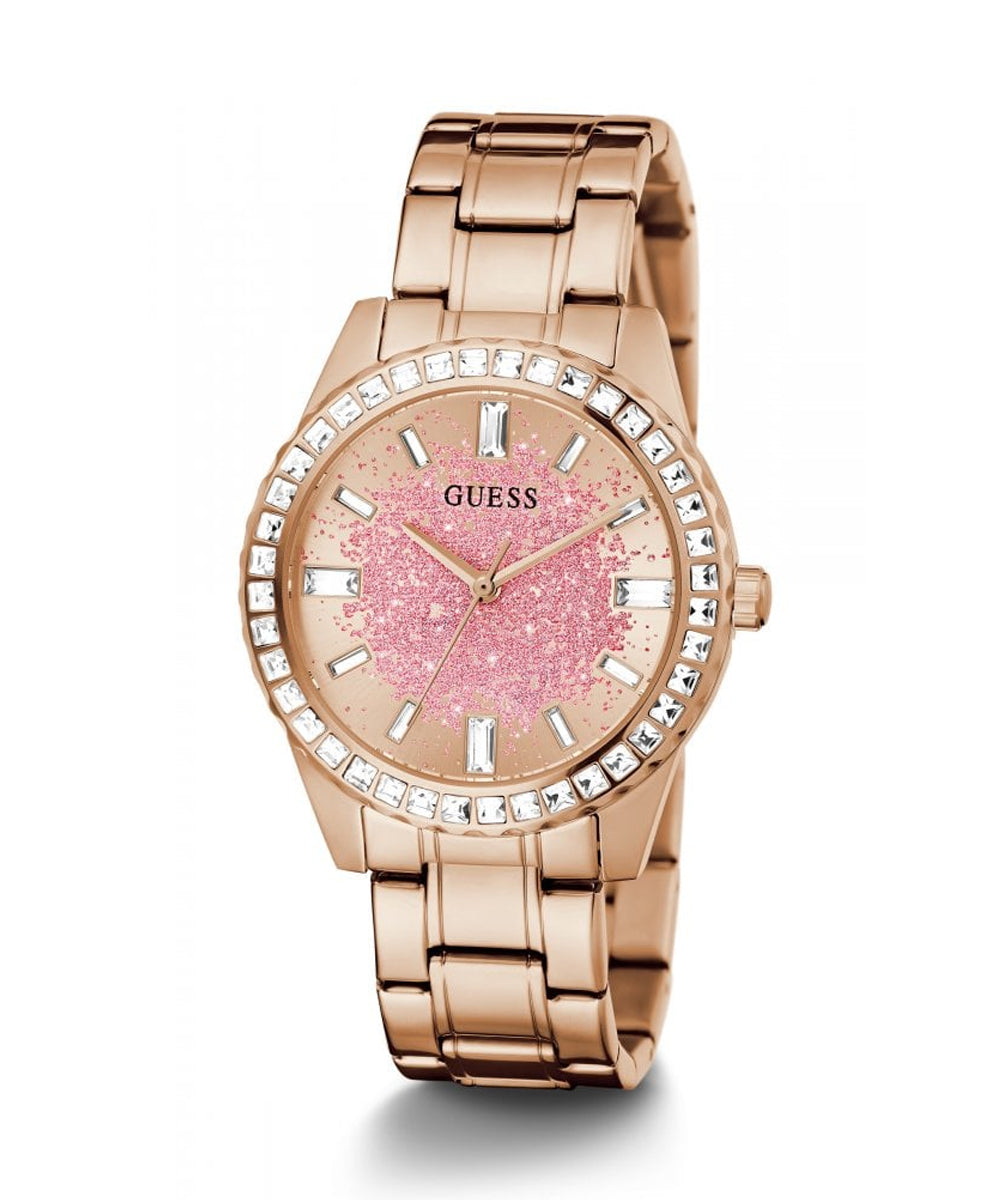 Image de Montre Guess GLITTER BURST (Ø 38 mm), disponible chez Rue des Bijoux, parfaite pour un look élégant et sophistiqué.