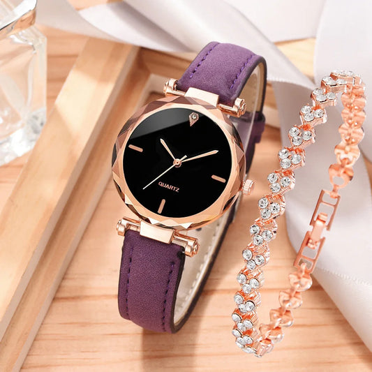 Lavender watch with free bracelet