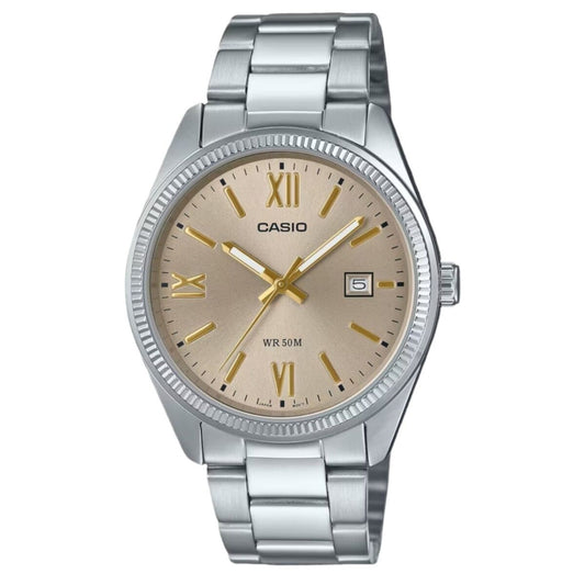 Montre Homme Casio DATE - CHAMPAGNE - ARABS NUMBERS (Ø 38,5 mm) - Disponible chez Rue des Bijoux