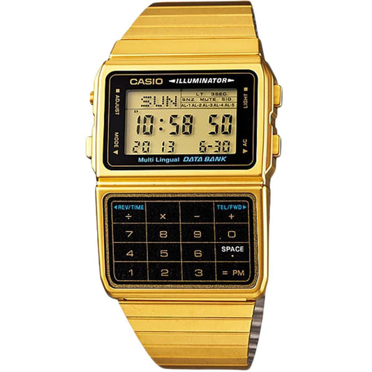 Montre Unisexe Casio DATABANK CALCULATOR GOLD - Disponible chez Rue des Bijoux