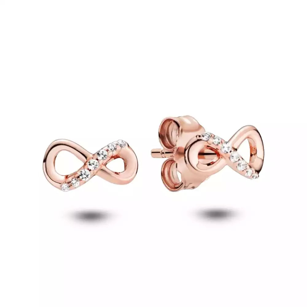 boucles d'oreilles or rose infini