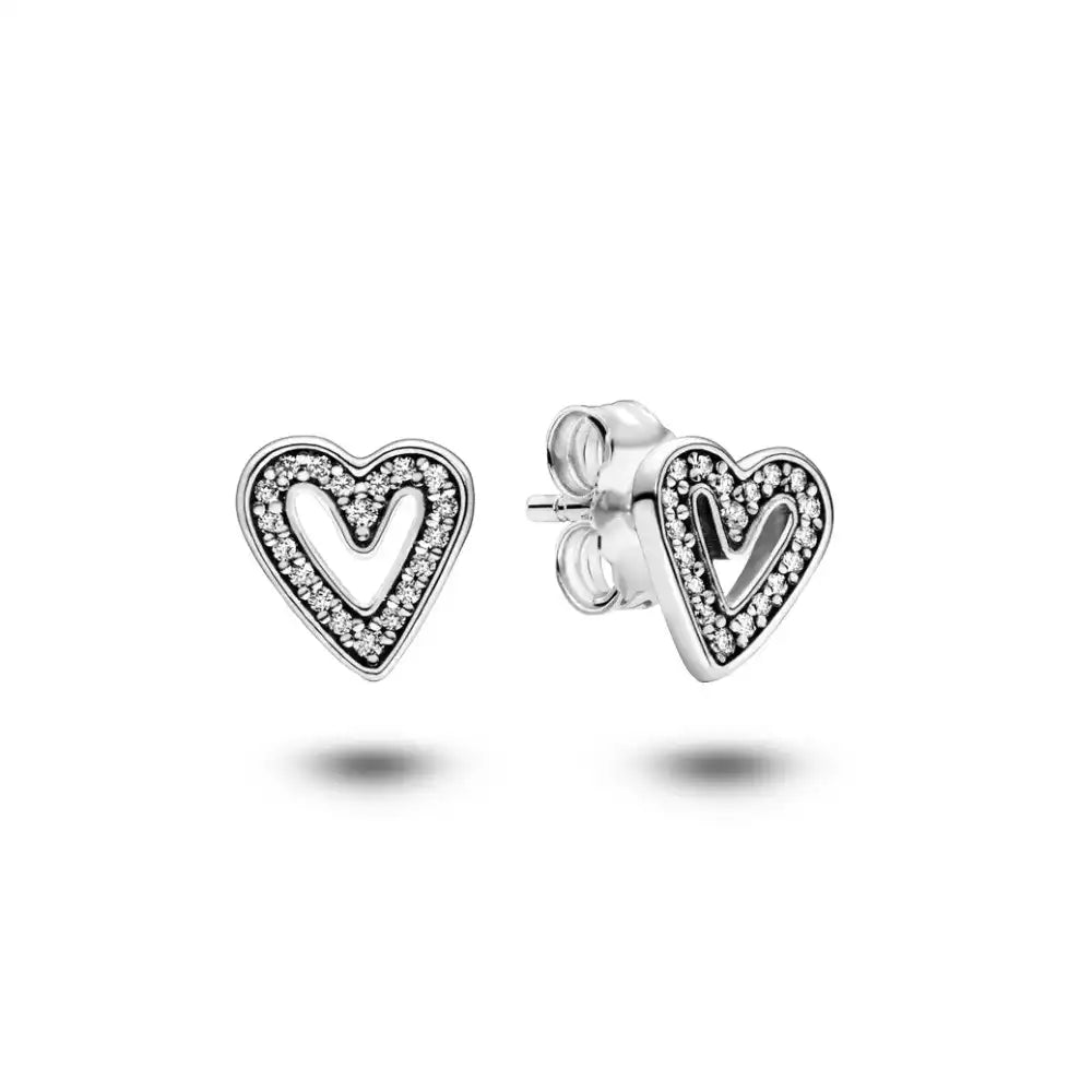 boucles d'oreilles en argent coeur