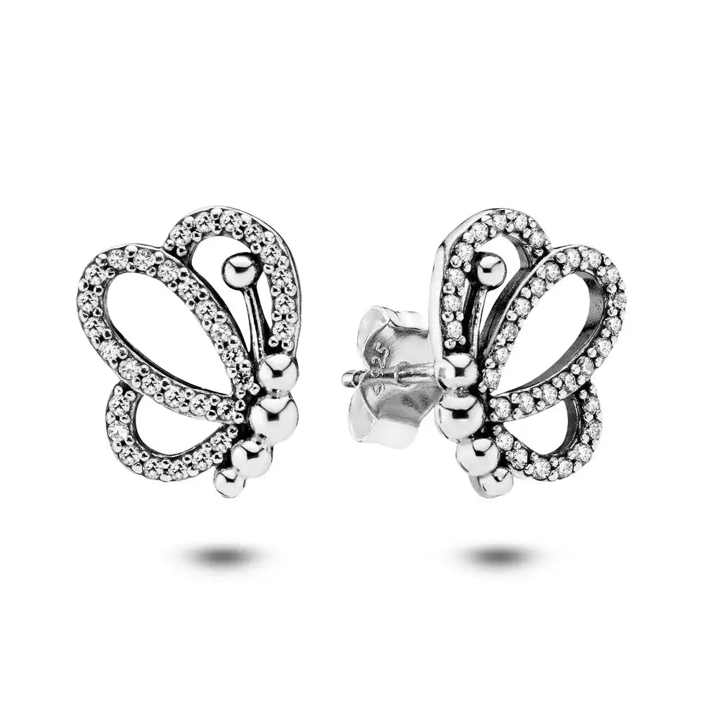 boucles d'oreilles papillon en argent