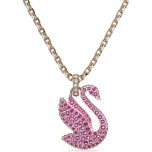 Pendentif Swan Cygne, Medium, Rose, Placage de ton or rosé vendu par Rue des Bijoux