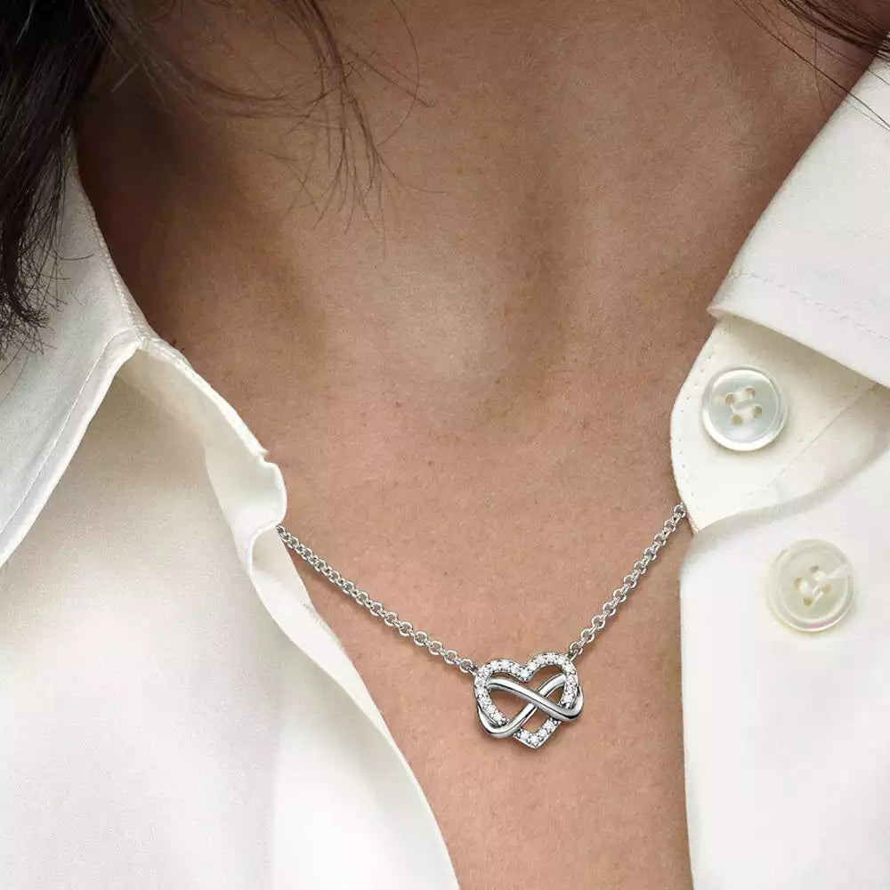 collier en argent coeur infini